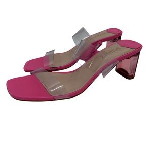 Schutz Women's Ariella Acrylic High Heels Transparente Shell Pink US 7.5‎ M